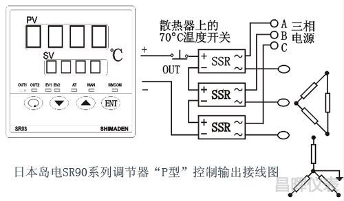 日本岛电SR93温控器可控硅控制接线