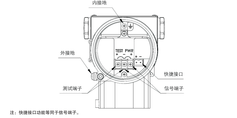 單晶硅衛生型壓力變送器電氣接線圖