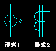 具有三条穿线一次导体的脉冲变压器或电流互感器电气符号