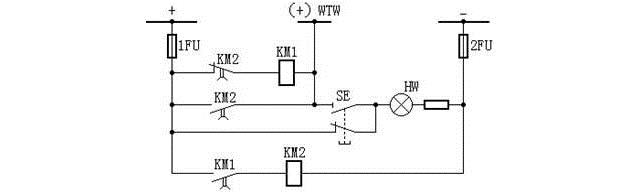 由两个中间继电器构成的闪光装置接线图