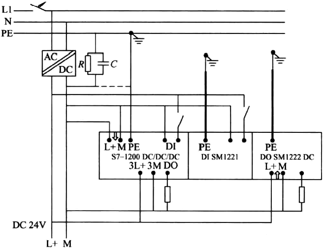 S7-1200 PLC系统的直流供电及接地