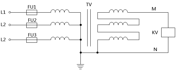 10kV电压互感器与电压继电器的接线