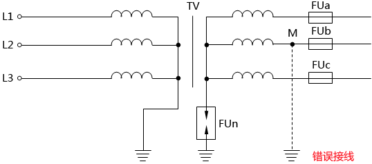 10kV电压互感器的错误接线