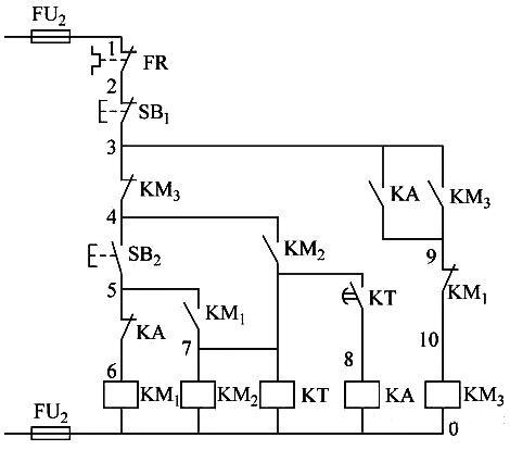 自耦变压器减压起动控制电路原理图