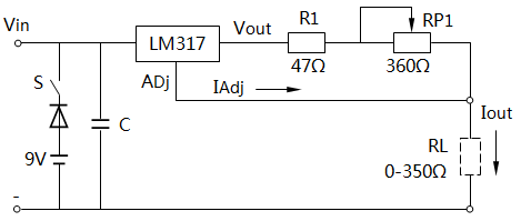 LM317稳流源电路原理图