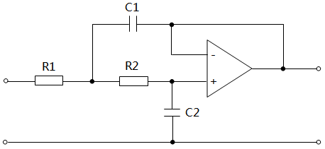 采用运算放大器的二阶有源LPF电路