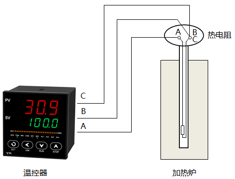 热电阻三线制测温系统回路示意图