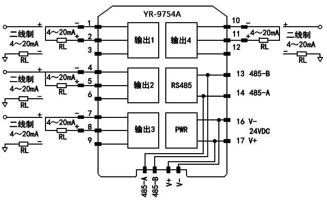 电流输出远程I/O模块接线图