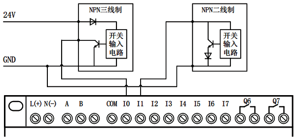 输入为NPN的简易PLC中文一体机接线