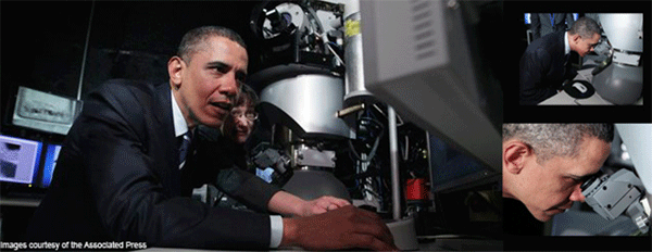 奥巴马在英特尔参观TEM实验室
