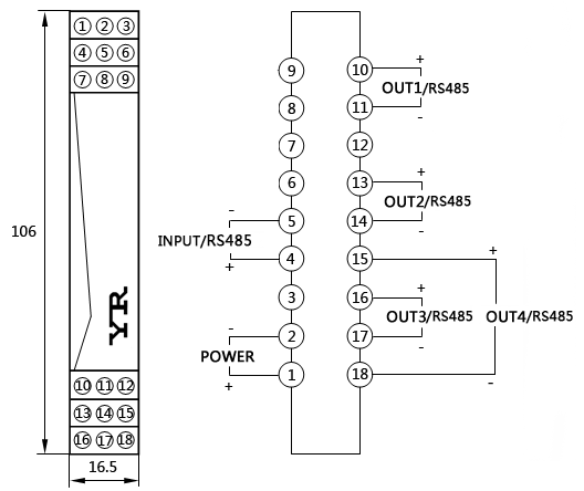 RS485集线器接线图