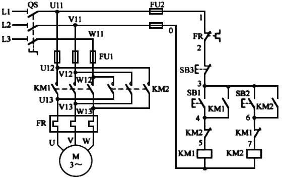 电动机正传和反转控制电路