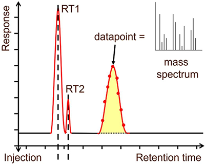 气相色谱-质谱仪输出的总离子色谱图(TIC)