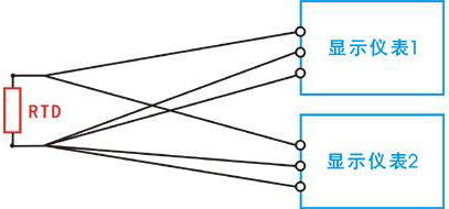 1支热电阻不能同时连接2台显示仪表 