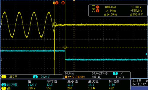 交流线圈断电瞬间浪涌电压