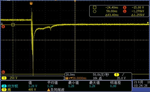 直流线圈断电瞬间浪涌电压