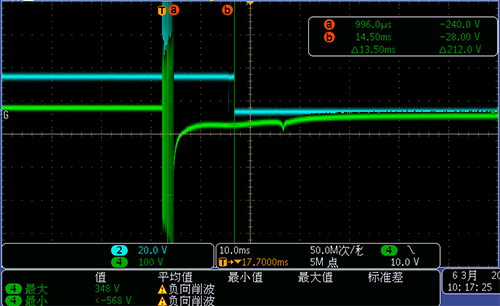 直流线圈接触器释放波形