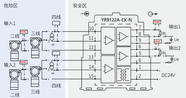 YR9122A-EX安全栅接线图